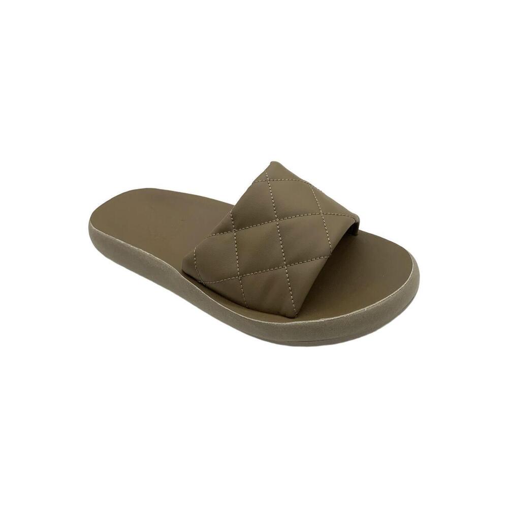 Ancient Greek Women's Synefoula Slip-On Slide Sandals Taupe - Medium